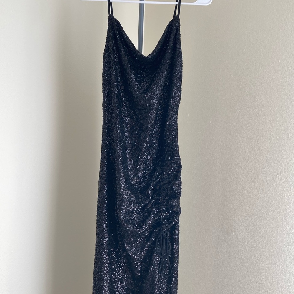 Black Sequined Long Dress